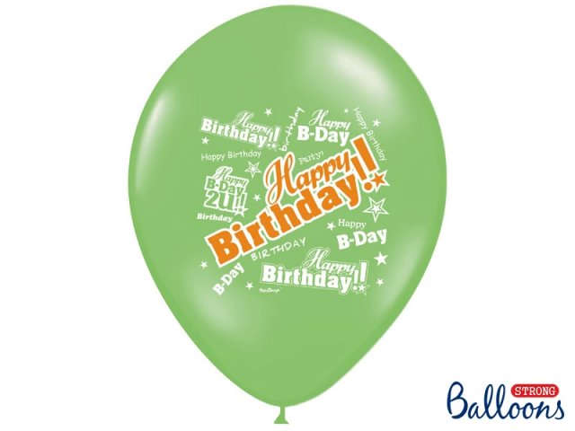 Balonek, Happy Birthday, zelený 30 cm - 1 ks