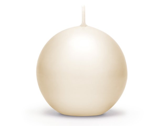 Svíčka koule, matná krémová, 10 cm