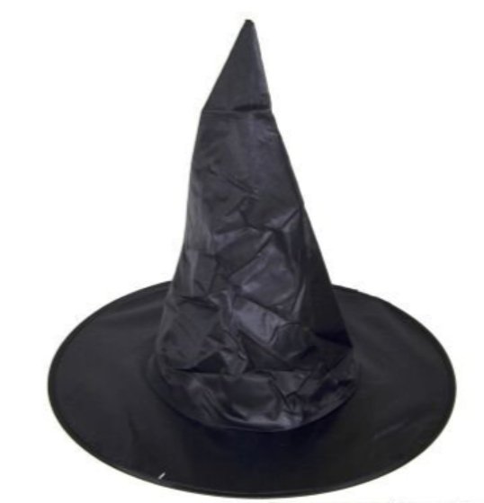 Klobouk čarodějnický, černý, 35x35cm