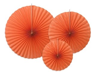Dekorativní rozety 3ks - tmavě oranžové