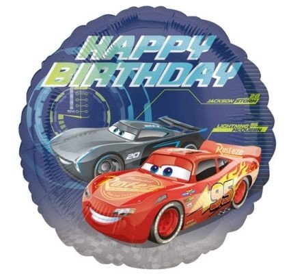 Foliový balón " Cars - Happy Birthday" - 43cm