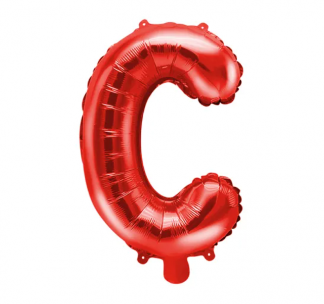 Fóliový balónek Písmeno ''C'', 35cm, červený