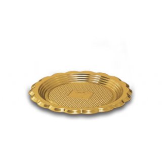 Tácek kulatý, zlatý 12 cm