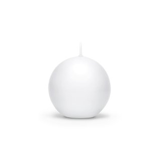 Svíčka koule, matná bílá, 6 cm