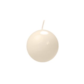 Svíčka koule, lesklá krémová, 6 cm