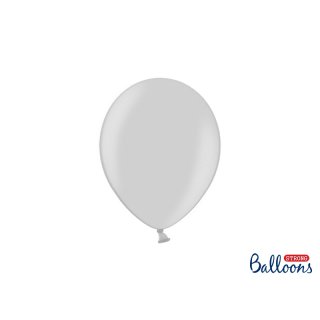 Balónek metalický, stříbrný, 23 cm