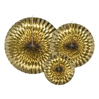 Dekorativní rozety 3ks - zlaté