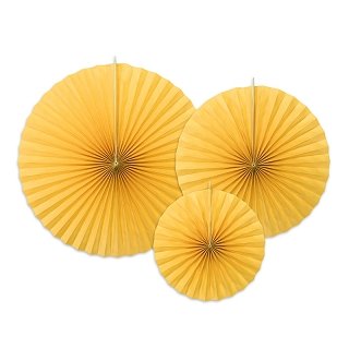 Dekorativní rozety 3ks - žlutá