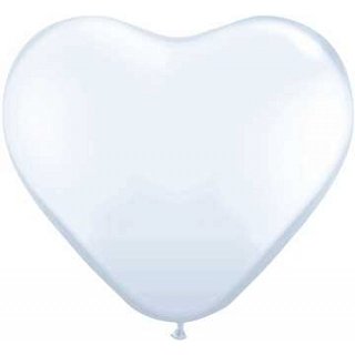 Balónek, bílý, srdce