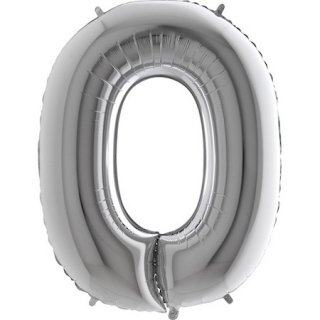 Fóliový balonek 101 cm, písmeno "O", stříbrný