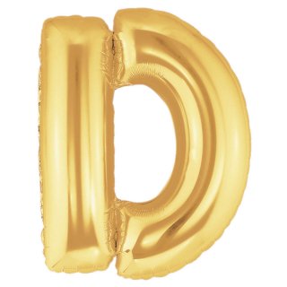 Fóliový balonek 101 cm, písmeno "D", zlatý