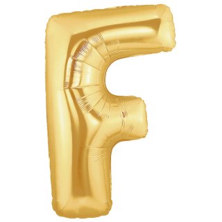 Fóliový balonek 101 cm, písmeno "F", zlatý