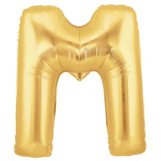 Fóliový balonek 101 cm, písmeno "M", zlatý