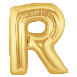 Fóliový balonek 101 cm, písmeno "R", zlatý