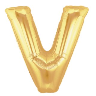 Fóliový balonek 101 cm, písmeno "V", zlatý