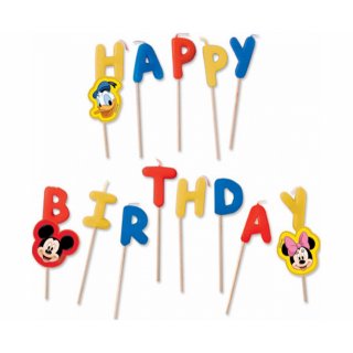Zápichy svičky "Happy Birthday Mickey Party Time"