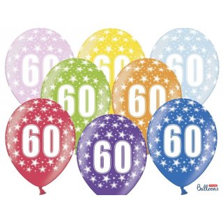 Balónek, mix barev, 60 let, 30 cm