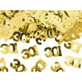 Kovové konfety, číslo 30 zlaté