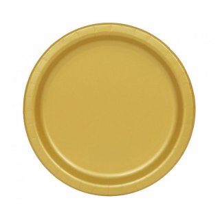 Papírové talíře, zlaté, 23 cm, 8 ks