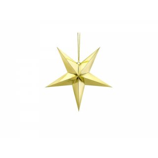 Papírová hvězda, 45cm, zlatá