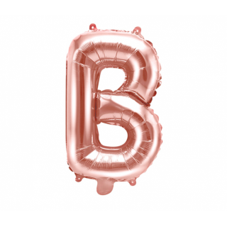 Fóliový balónek písmeno 'B', 35cm, růžové zlato