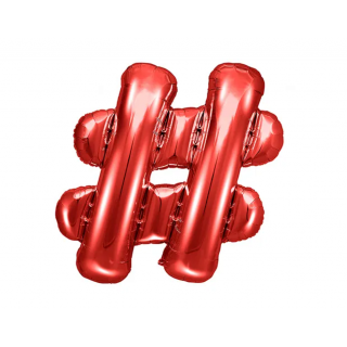 Fóliový balónek znak ''#'', 35cm, červený