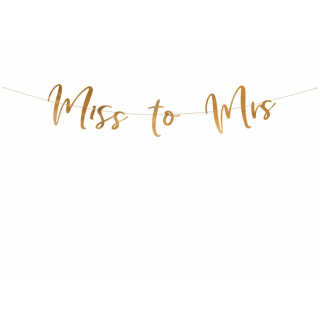 Baner "Miss to Mrs", rose gold