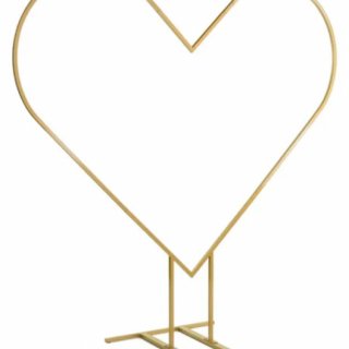Kovová slavobrána - tvar srdce, zlatý, 2m