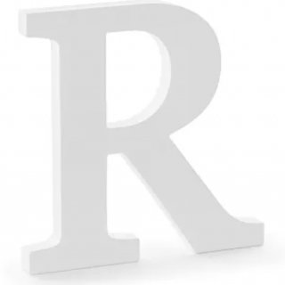 Dřevěné písmeno R, bílé, 19,5x20cm