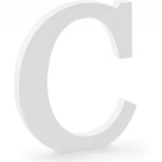 Dřevěné písmeno C, bílé, 17x20cm