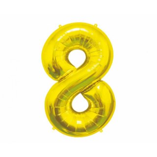 Fóliový balónek číslo 8, zlatý, 85 cm