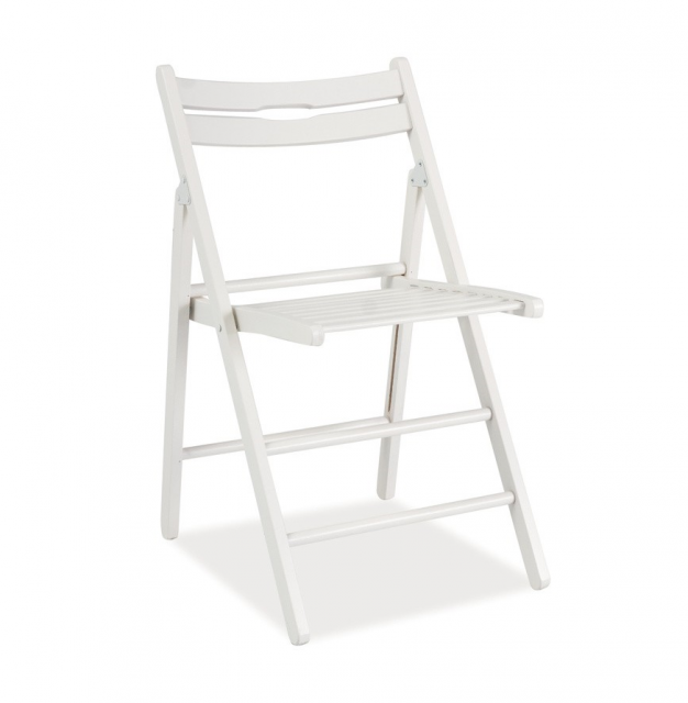 Skládací židle dřevěná - bílá