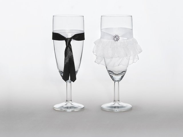 Svatební sklenice, set - kravata