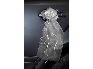 Květinová organza na kliku, doplněk na auto (zn. PartyDeco)