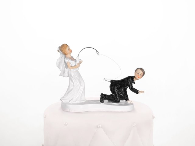 Figurky na dort, novomanželé s udicí