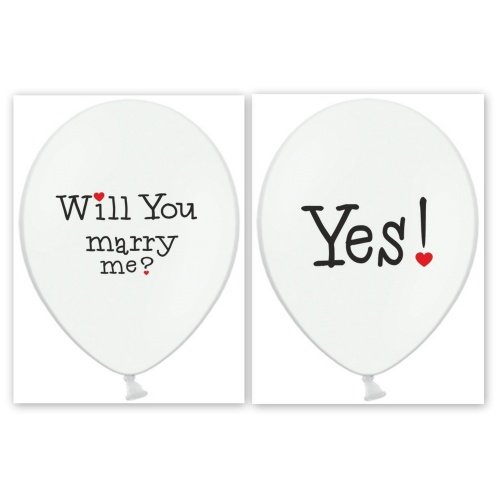 Balónek latexový, svatební - Will you mary me? Yes!