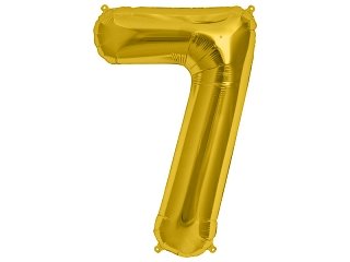 Foliový balónek číslo 7, zlatý, 86 cm