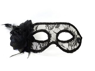 Party maska, krajka černá