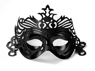 Party maska, ornament černá