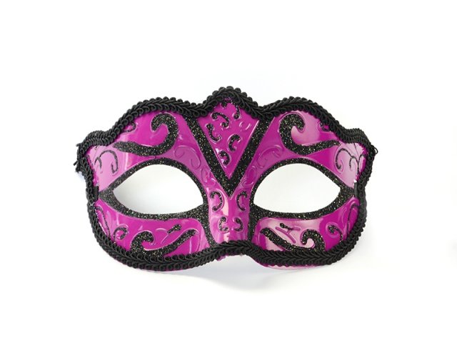 Party maska, fialovo-černá