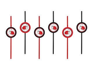 Slámka, brčko beruška, set 6 ks