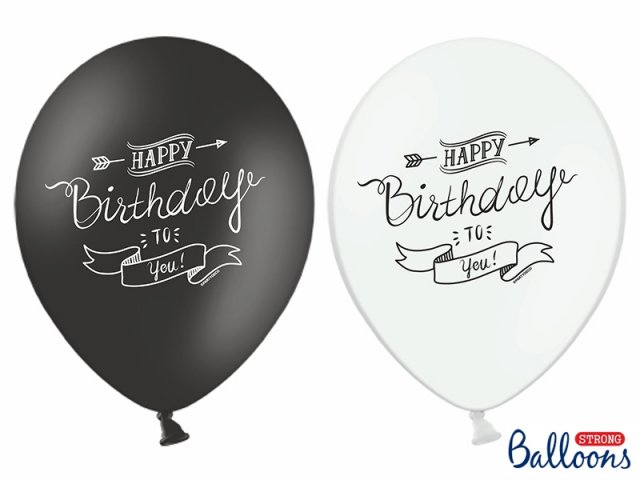 Balónek, Happy Birthday 2 - bílý 30cm - Balónek, Happy Birthday 2 - černý 30cm
