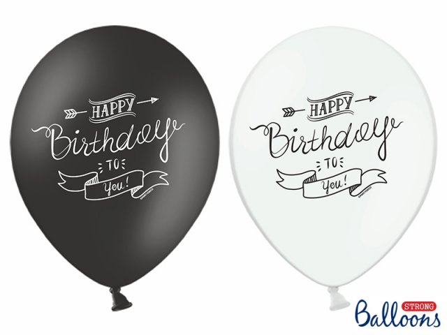 Balónek, Happy Birthday 2, bílý 30cm - Balónek, Happy Birthday 2 - černý 30cm