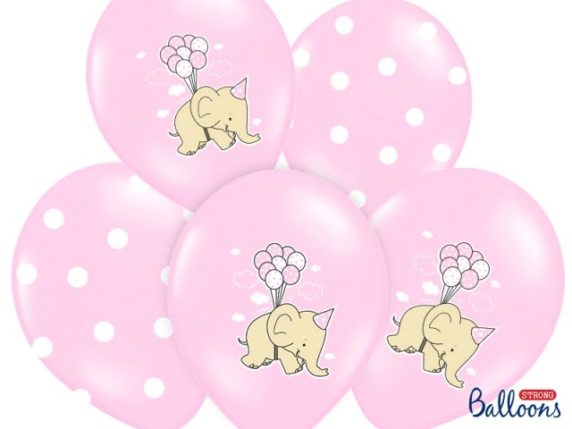 Balónek růžový, slon, 30 cm - 1 ks