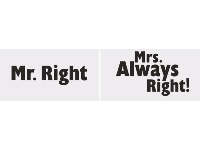Mr. Right & Mr. Always right! - Vtipné svatební kartičky