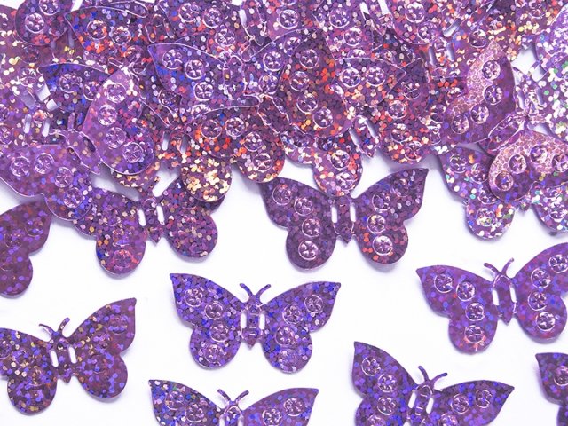 Holografické konfety, motýl růžový