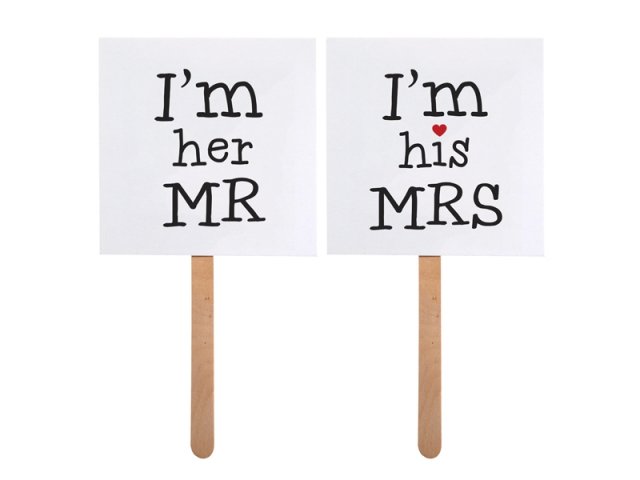 Karty na špejle - I am her MR, I am his MRS