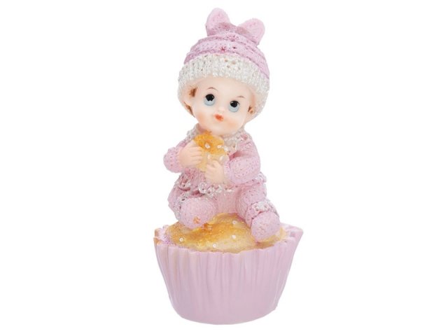Figurka dívky na muffinu, růžová