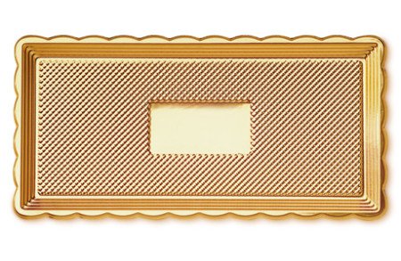 Tácek obdélník, zlatý 35*15 cm