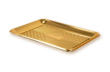 Tácek obdélník, zlatý 23,5*16 cm